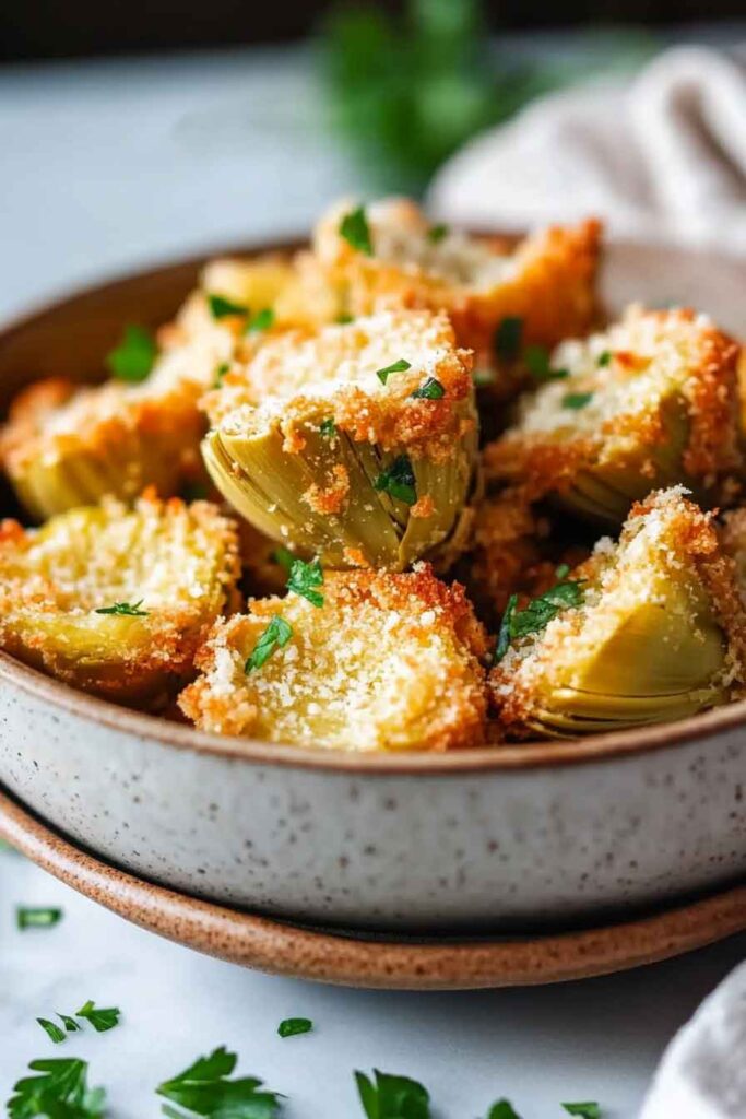 How to Serve Crispy Parmesan Artichoke Hearts
