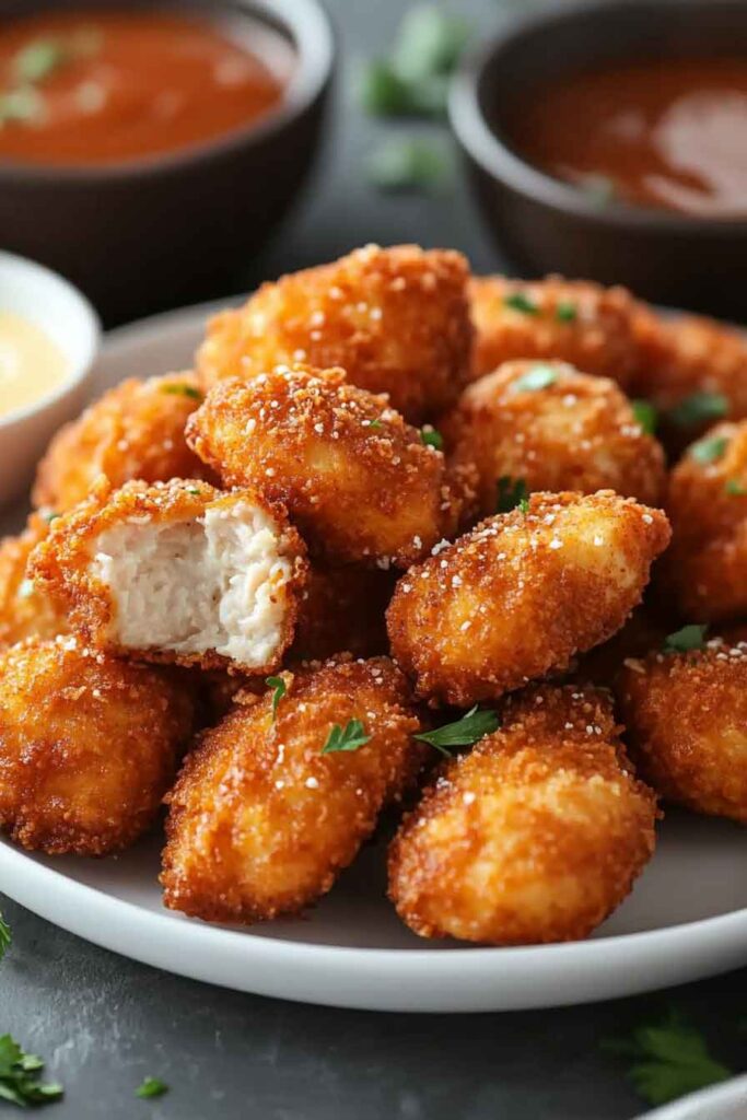 How to Serve Crispy Parmesan Pretzel Chicken Bites