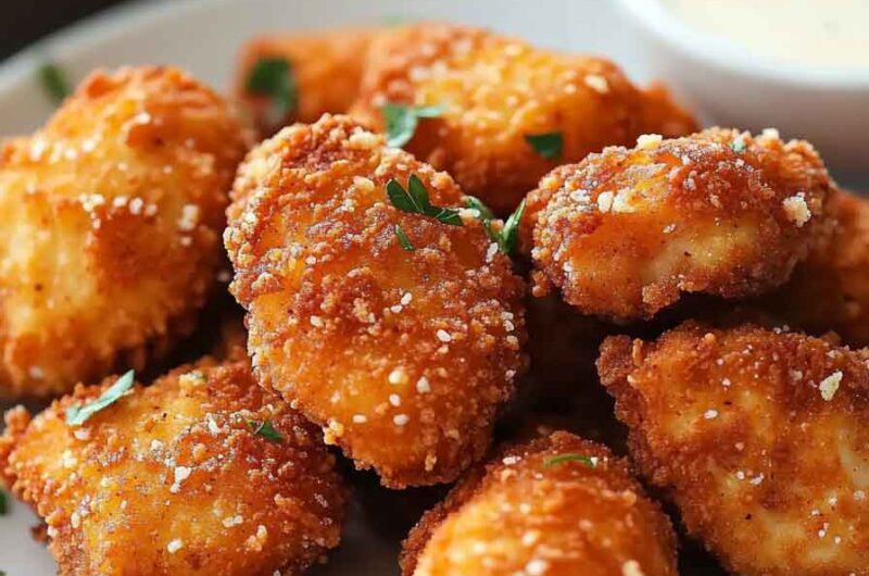 Crispy Parmesan Pretzel Chicken Bites