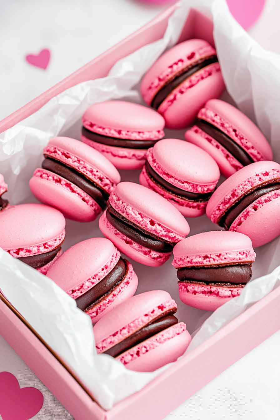 Dark Chocolate Raspberry Macarons - My Cook Point