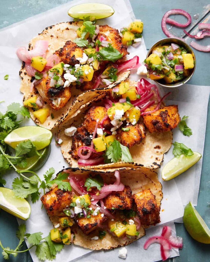 Fish Tacos with Mango Salsa