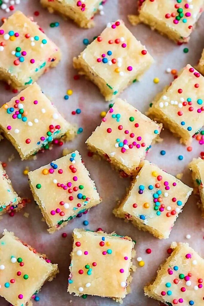How to Serve Funfetti Shortbread Squares