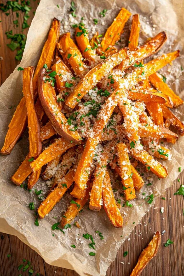 Garlic Parmesan Sweet Potato Fries