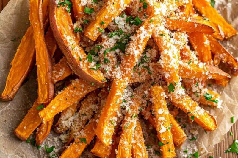 Garlic Parmesan Sweet Potato Fries