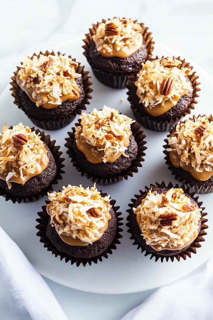 How to Serve German Chocolate Cupcakes