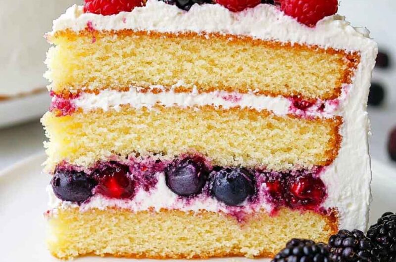 Golden Berry Chantilly Cake
