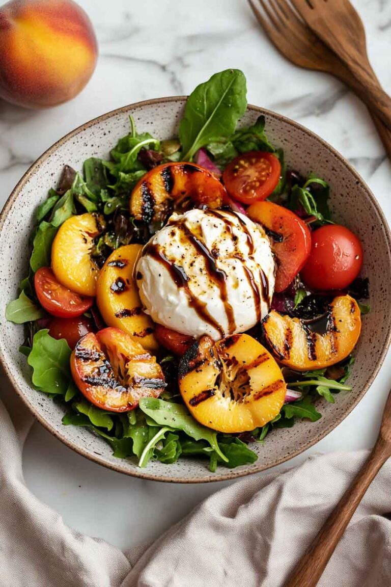 Grilled Peach and Burrata Salad