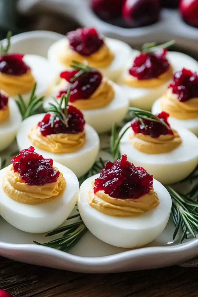 How to Serve Harvest Cranberry Deviled Eggs