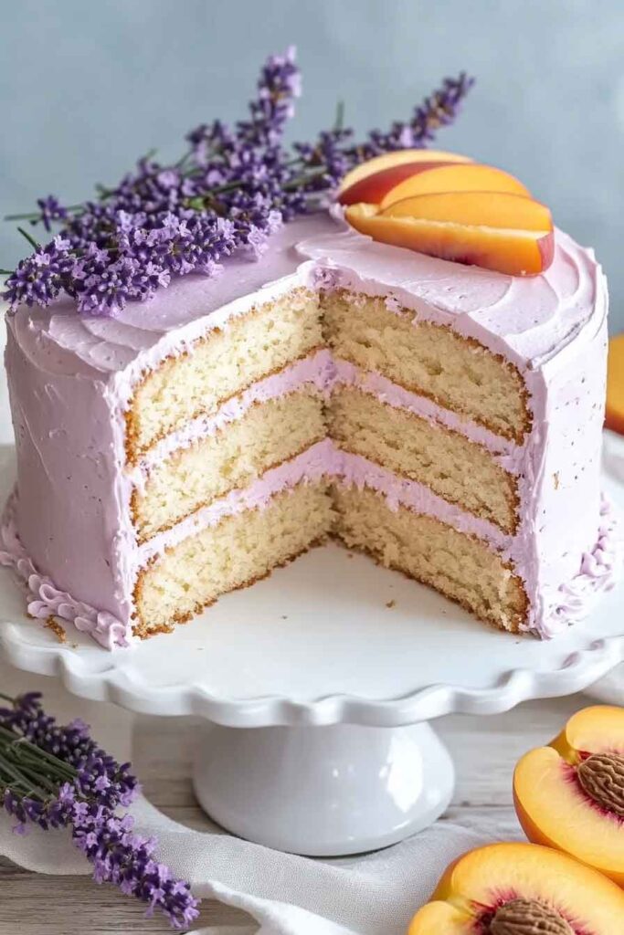 Lavender Peach Cake