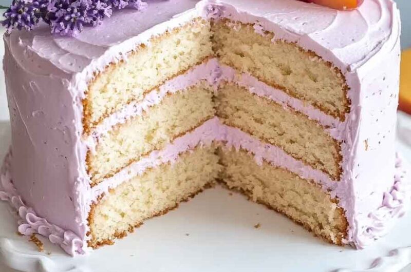 Lavender Peach Cake