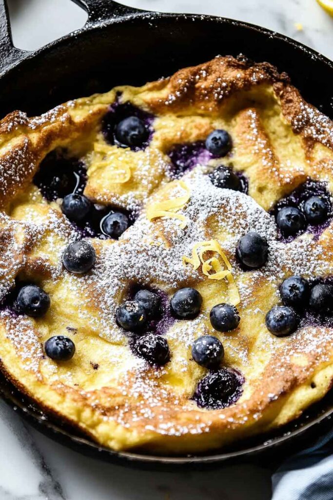 How to Serve Lemon Blueberry Dutch Baby