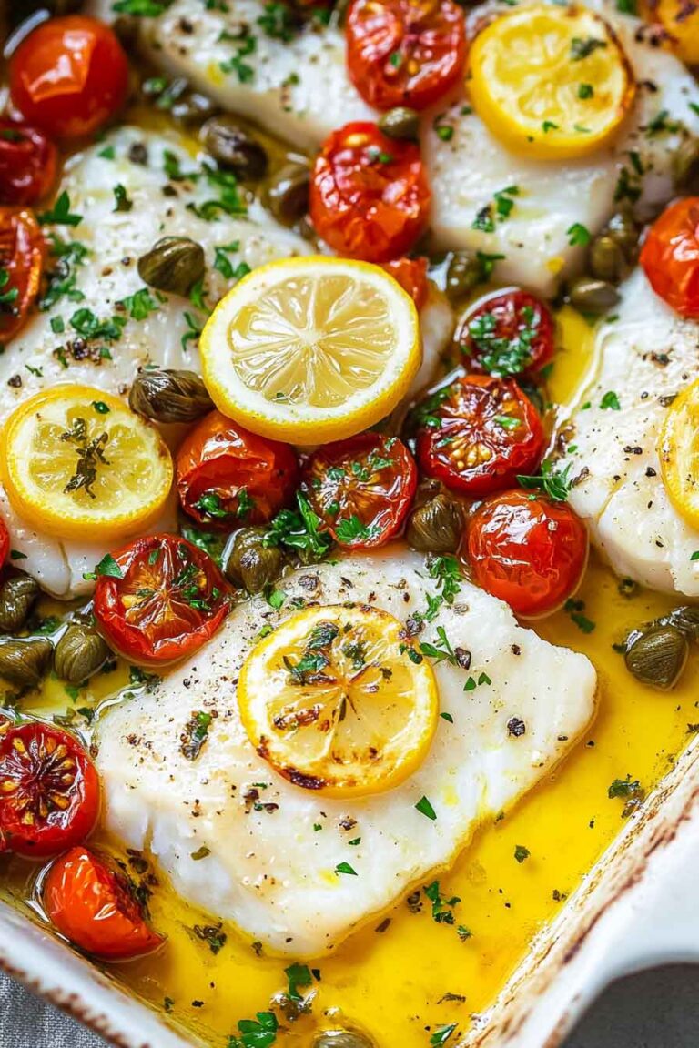 Lemon Garlic Baked Cod