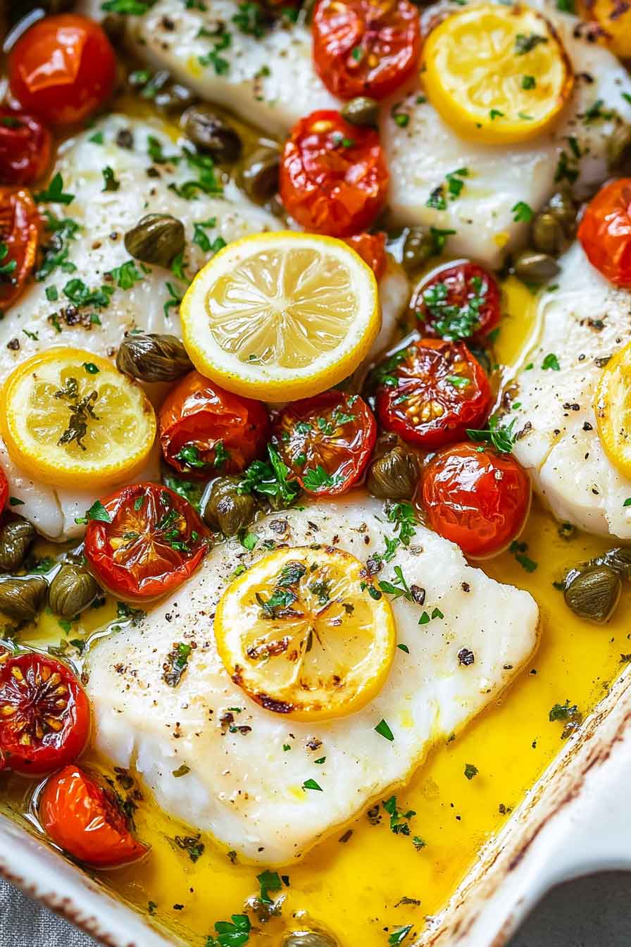 Lemon Garlic Baked Cod