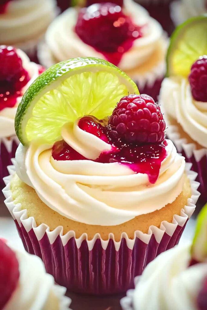 How to Serve Lime Berry Cheesecake Cupcakes