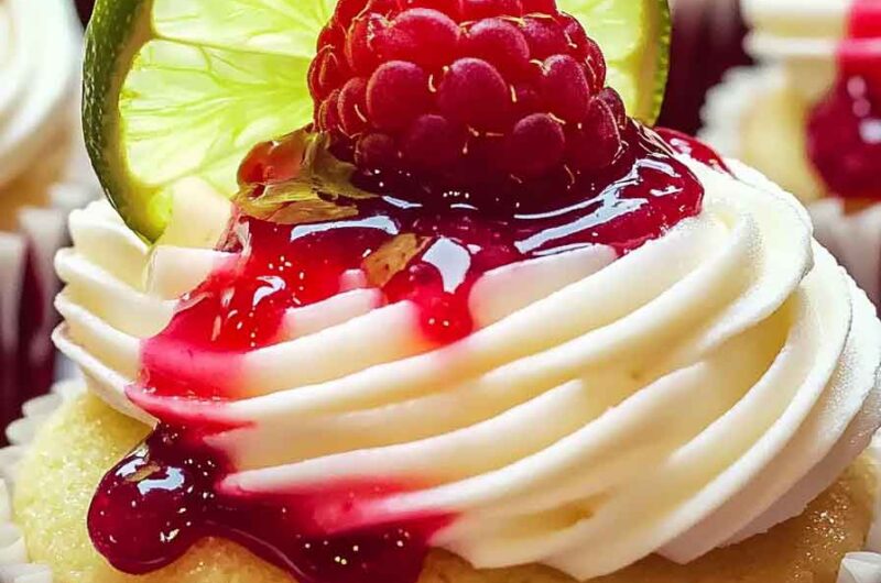 Lime Berry Cheesecake Cupcakes