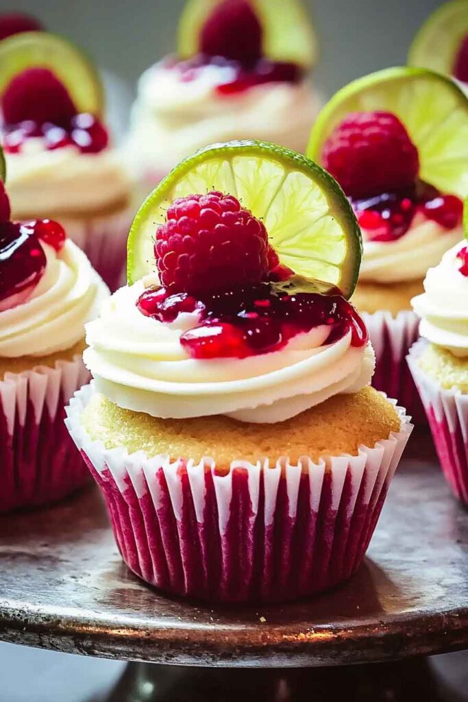 Lime Berry Cheesecake Cupcakes