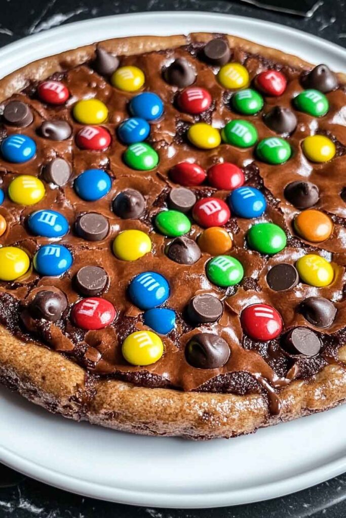How to Serve MM Brownie Pizza