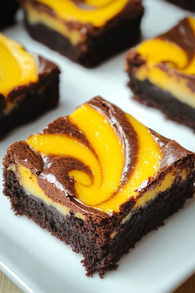 Step 3: Assemble the Mango Cheesecake Brownies