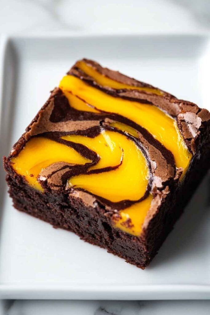 How to Serve Mango Swirl Brownies