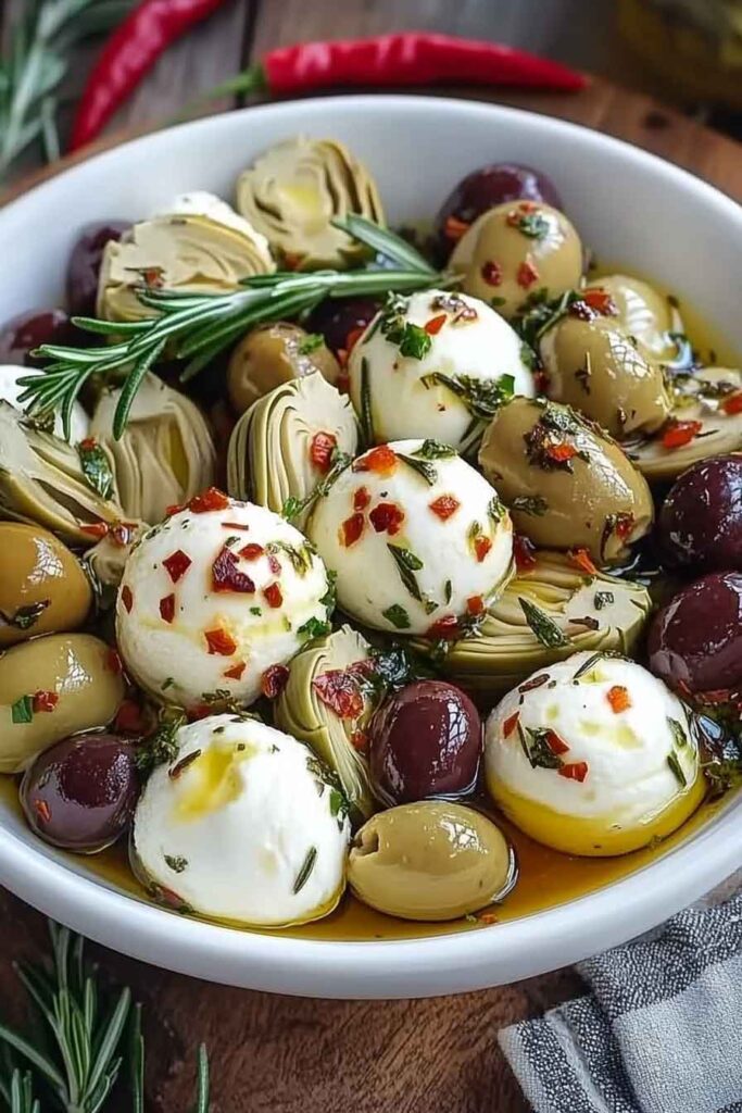 Creative Ways to Serve Marinated Mozzarella Balls, Artichokes, and Olives