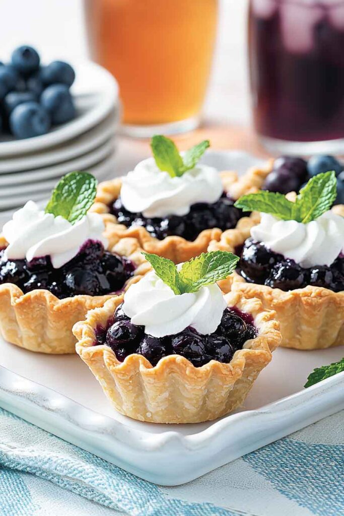 How to Serve Mini Blueberry Pies