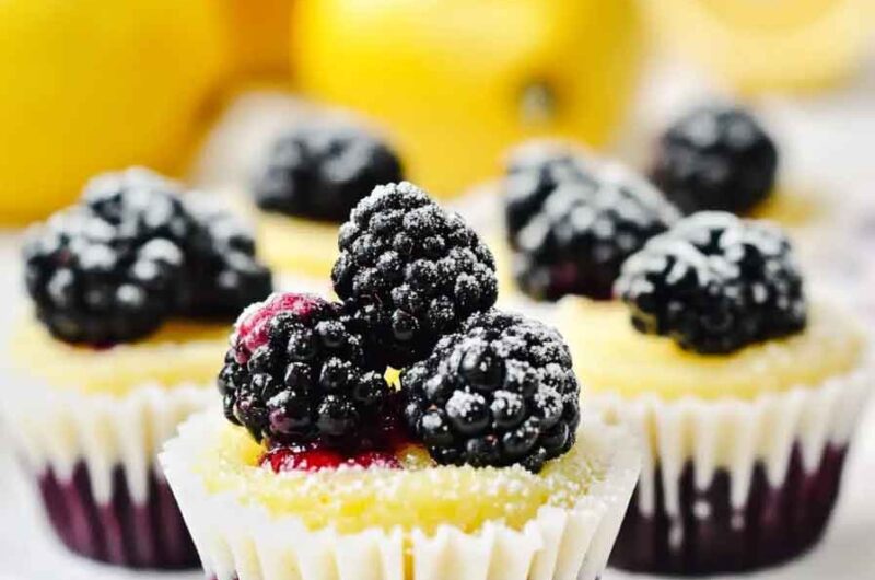 Mini Lemon Blackberry Cheesecakes