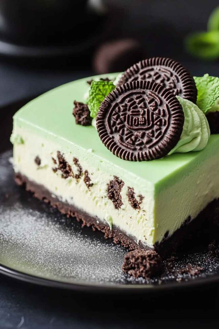Mint Oreo Galaxy Cheesecake