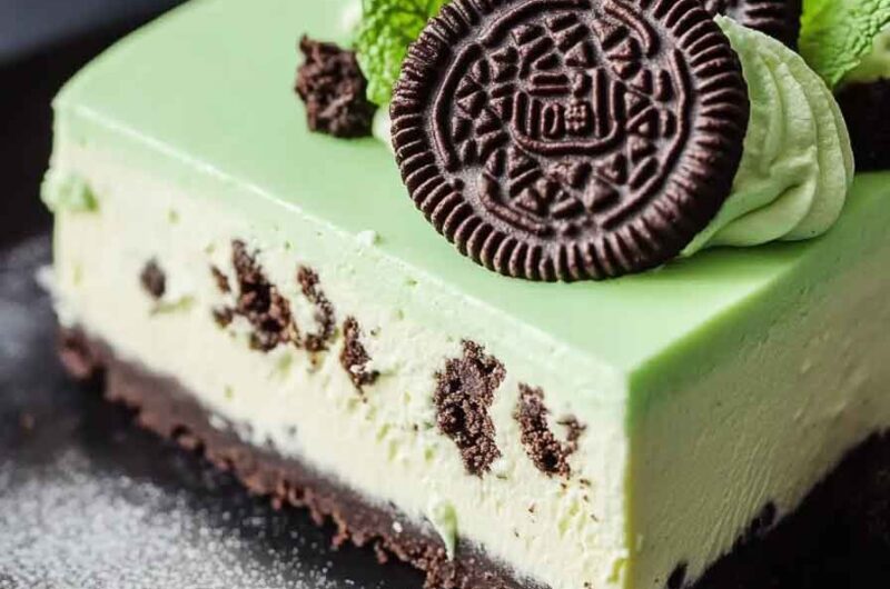 Mint Oreo Galaxy Cheesecake