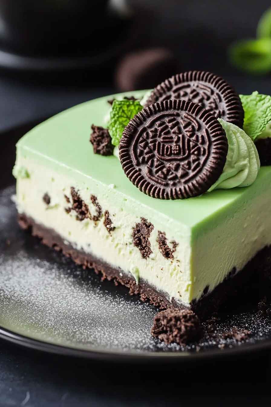 Mint Oreo Galaxy Cheesecake