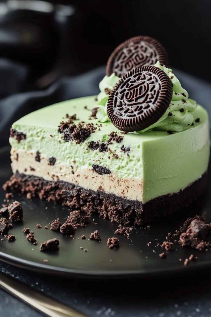How to Serve Mint Oreo Galaxy Cheesecake