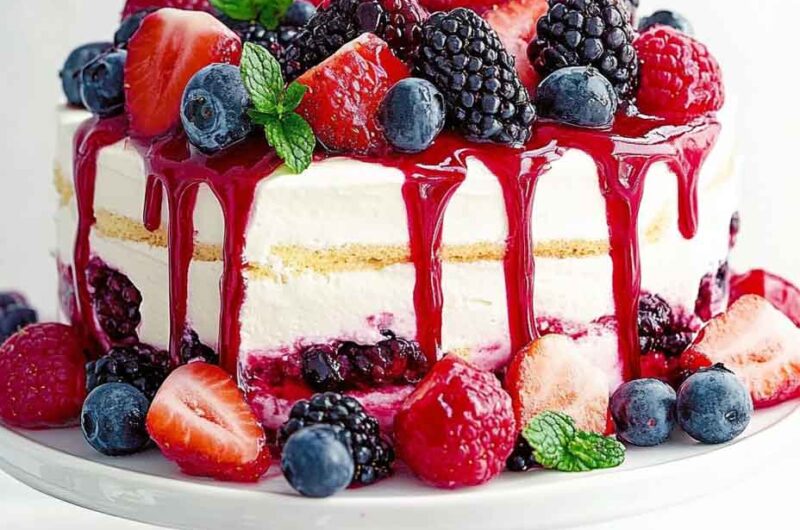 Mixed Berry Pimms Cake