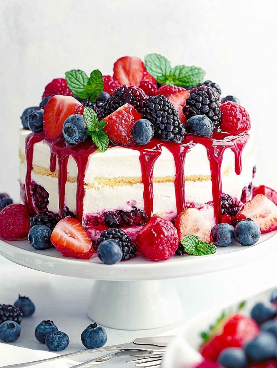 Mixed Berry Pimms Cake