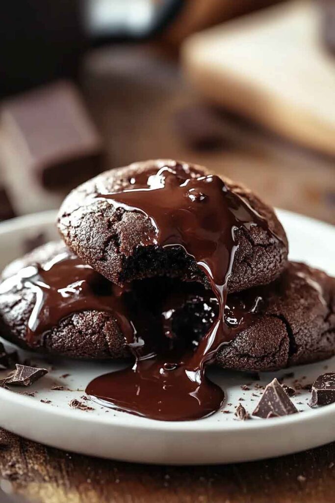 Molten Chocolate Truffle Cookies