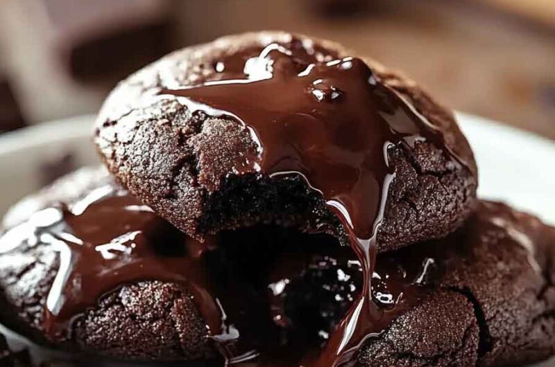 Molten Chocolate Truffle Cookies