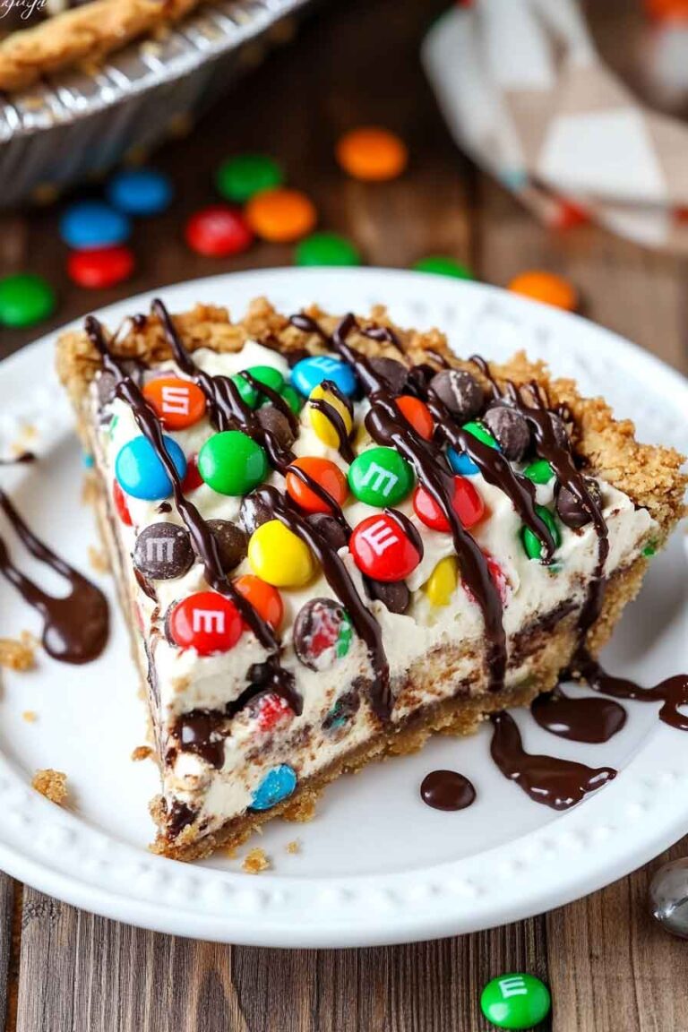 Monster Cookie Cheesecake Pie