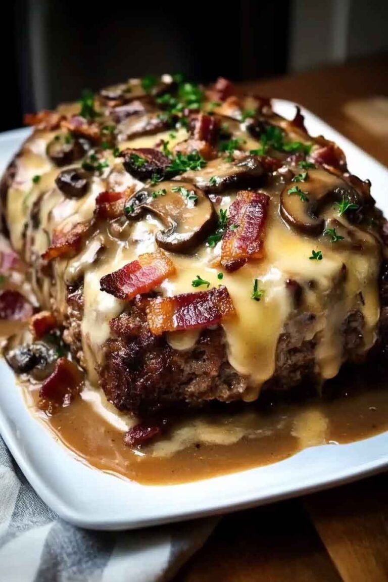 Mushroom Swiss Cheese Meatloaf