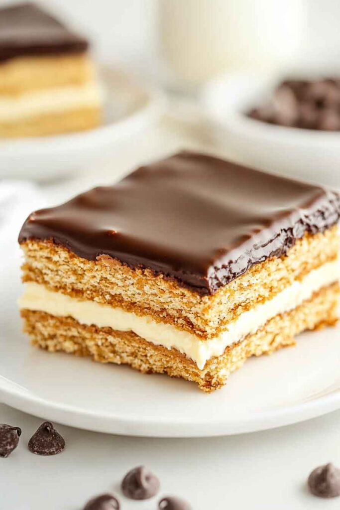 How to Serve No Bake Eclair Cake
