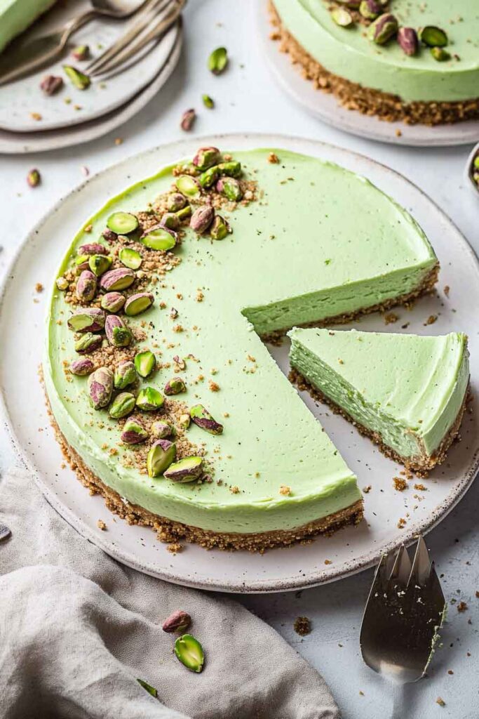 How to Serve No-Bake Pistachio Cheesecake