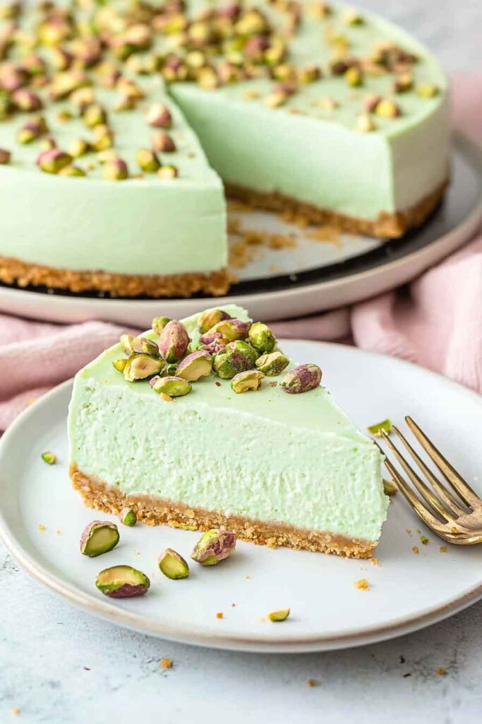 No-Bake Pistachio Cheesecake
