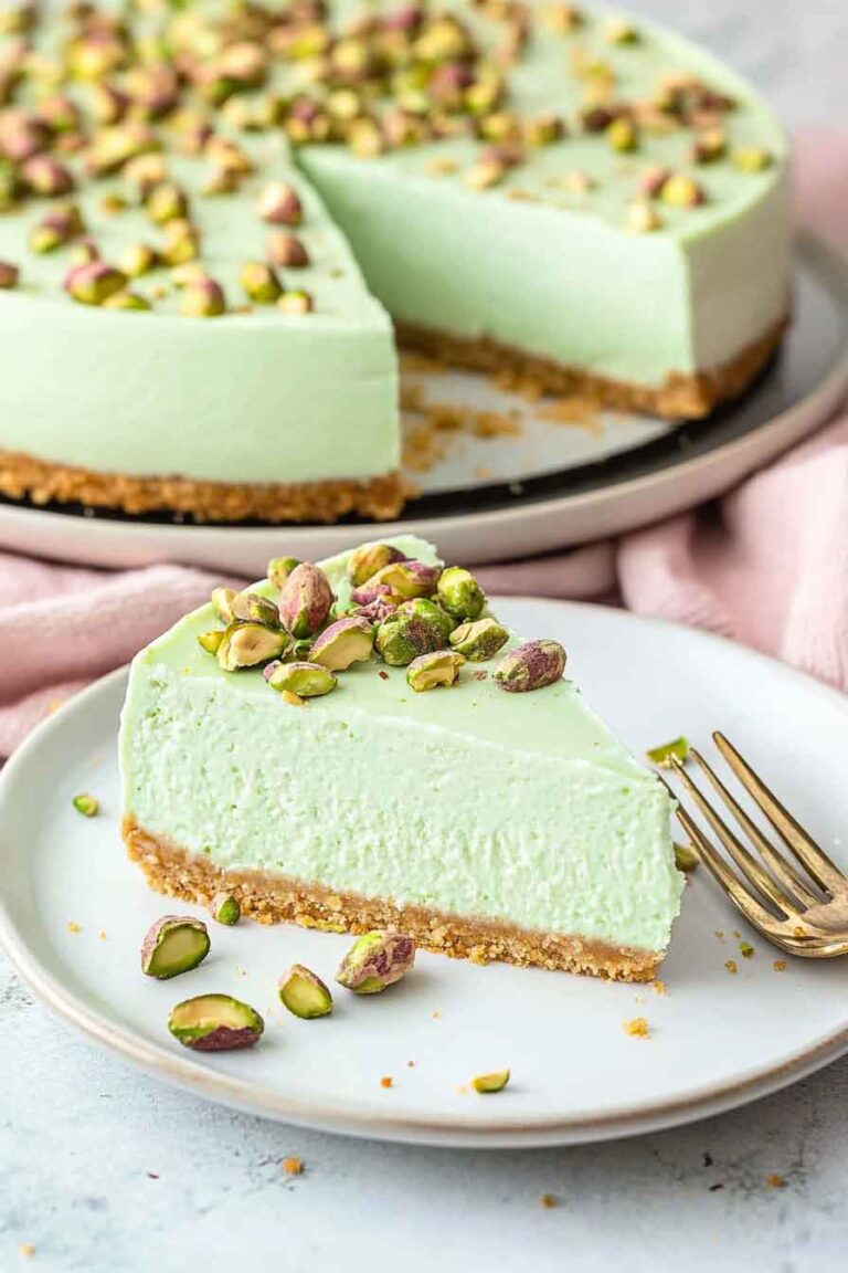 No-Bake Pistachio Cheesecake