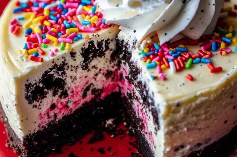 Oreo Sprinkle Cheesecake