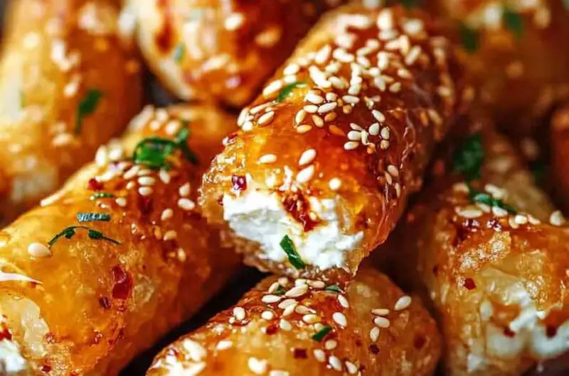 Oven-Fried Feta Rolls With Chili Honey