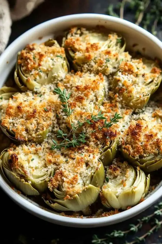 Parmesan Breadcrumb Topped Canned Artichoke Hearts