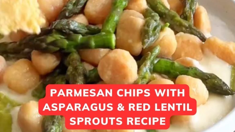 Quick and Easy Dinner Recipe: Parmesan Chips with Asparagus and Red Lentil Sprouts