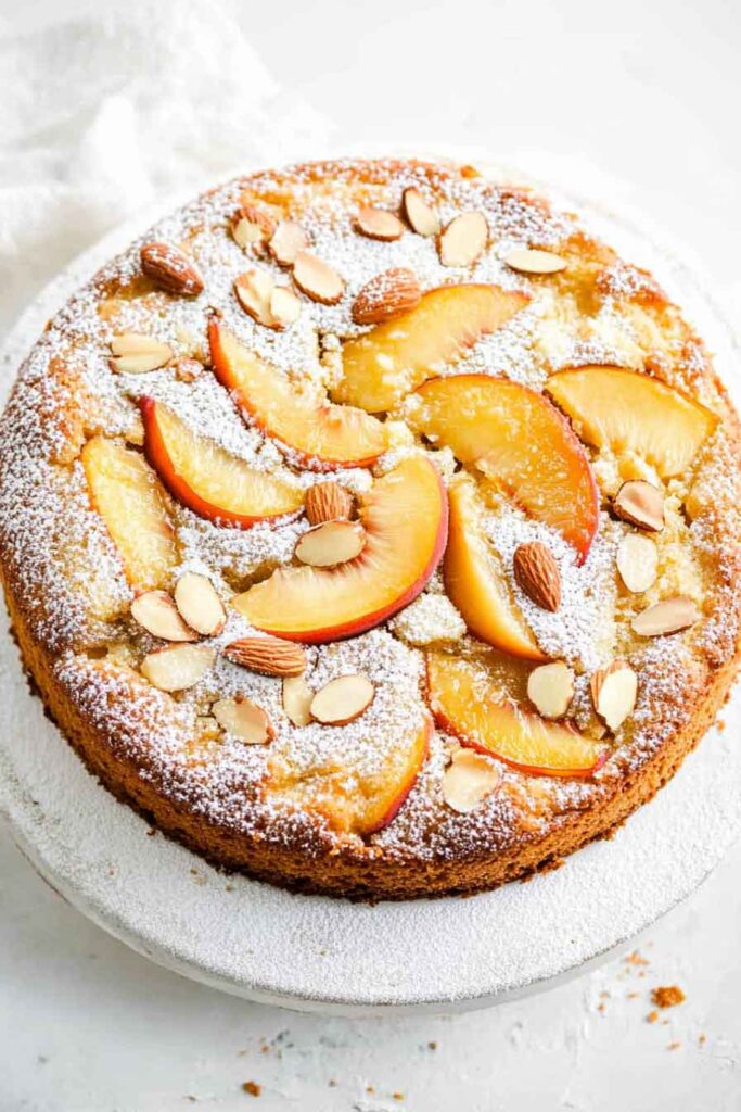 How to Serve Peach Almond Cake
