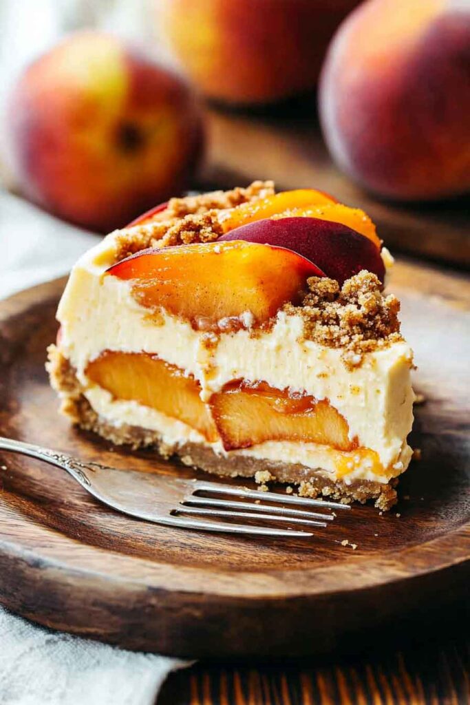 How to Serve Peach Cobbler Cheesecake