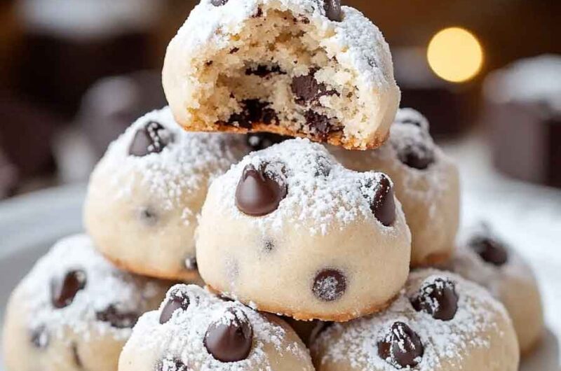 Peanut Butter Chocolate Chip Snowball Cookies