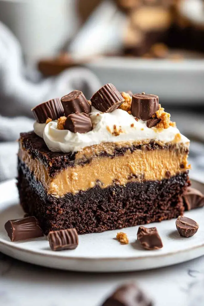 How to Serve Peanut Butter Chocolate Gooey Butter Cake