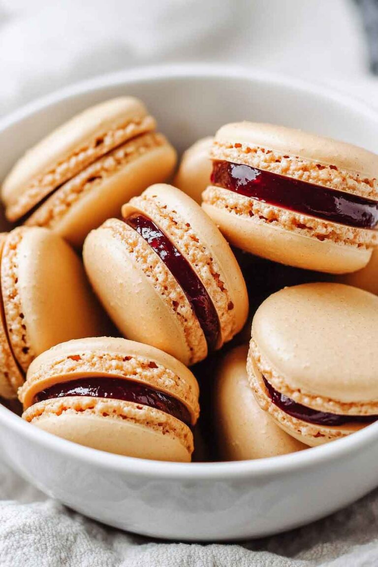 Peanut Butter Jelly Macarons