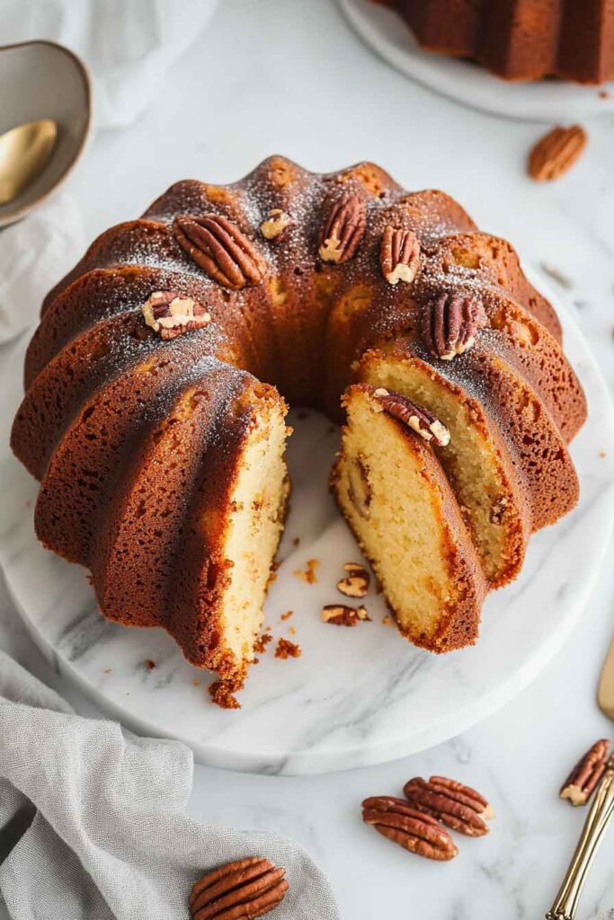 How to Serve Pecan Rum Cake